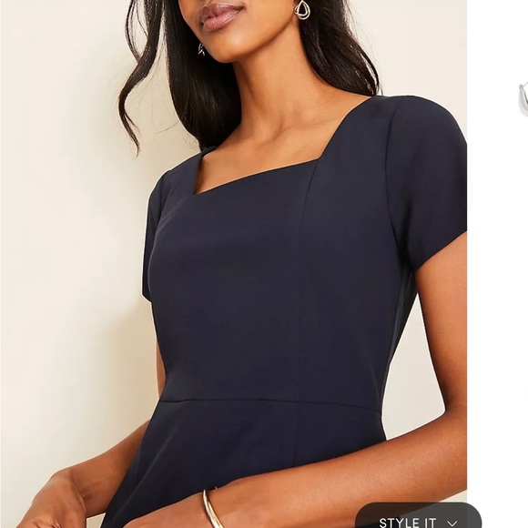 Ann Taylor Square Neck Sheath Dress in Seasonless Stretch - Picture 5 of 5